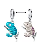 Színes Kaméleon ezüst függő charm