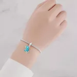 Színes Kaméleon ezüst függő charm