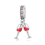 Borospoharak ezüst függő charm