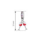 Borospoharak ezüst függő charm