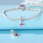 Borospoharak ezüst függő charm