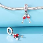 Borospoharak ezüst függő charm