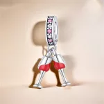 Borospoharak ezüst függő charm