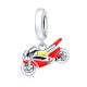 Motorbicikli ezüst függő charm