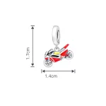 Motorbicikli ezüst függő charm