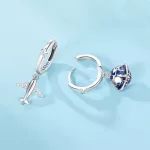 Repülőgép és Föld Bolygó ezüst fülbevaló