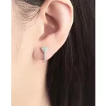 Köves szív kapcsos ezüst fülbevaló