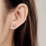 Bálna tengeri csillaggal ezüst fülbevaló