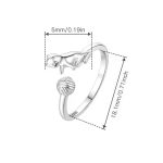 Cica gombolyaggal méret nélküli ezüst gyűrű