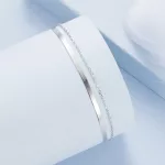 Állítható méretű ezüst karkötő Lapos hagyományos kapoccsal 15-21 cm hosszú