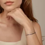 Állítható méretű ezüst karkötő Lapos hagyományos kapoccsal 15-21 cm hosszú