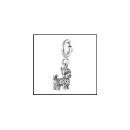   Yorkshire terrier charm – patentkapcsos ezüst kiskutya függő