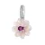 Gyöngyház virág ezüst charm pink kővel