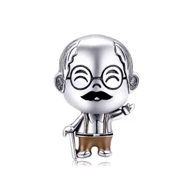 Nagypapa charm – szemüveges, bajszos papa figura
