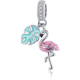 Ezust-flamingo-palmalevellel-fuggo-charm