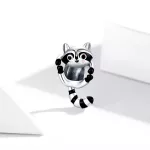 Mosómedve ezüst charm