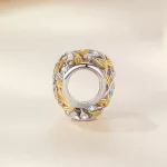 Aranyló Levél Szíve ezüst charm