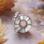 Ezüst Rózsa Lepke Charm