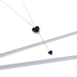 Ezüst nyaklánc fekete szívekkel