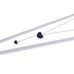 Ezüst nyaklánc fekete szívekkel