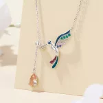 Ezüst nyaklánc kismadárral, függő dísszel