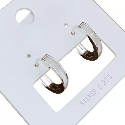 Fehér karika ezüst fülbevaló