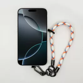   Fehér-Kék-Narancs Mintás - Karabineres Telefon Csuklópánt