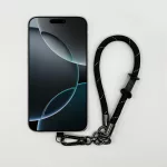 Fekete Fényvisszaverős - Karabineres Telefon Csuklópánt