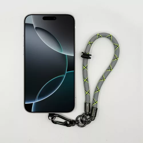 Szürke-Neon Mintás - Karabineres Telefon Csuklópánt