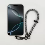 Sötét Lila-Fehér Geometrikus - Karabineres Telefon Csuklópánt