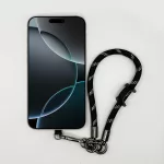 Fekete-Arany Pöttyös - Karabineres Telefon Csuklópánt