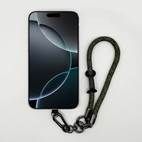 Terepzöld Szemcsés - Karabineres Telefon Csuklópánt