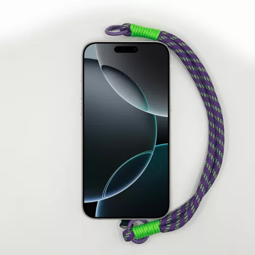 Lila és Neonzöld Rövid Telefonpánt Csuklóra