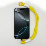 Élénksárga Rövid Telefonpánt Csuklóra fehér véggel