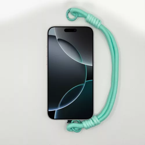 Egyszínű Mentazöld Fonott Rövid Telefonpánt Csuklóra