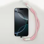 Púderrózsaszín és Fehér Rövid Telefonpánt Csuklóra