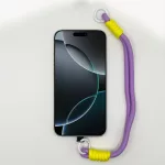 Levendulalila és Élénksárga Rövid Telefonpánt Csuklóra