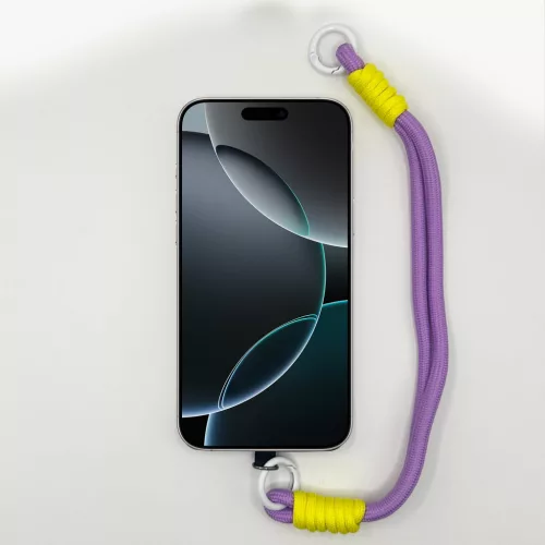 Levendulalila és Élénksárga Rövid Telefonpánt Csuklóra