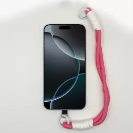 Magenta és Fehér Rövid Telefonpánt Csuklóra