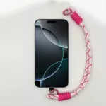 Halvány Rózsaszín alapon Rózsaszín Rombusz Mintás Rövid Telefonpánt Csuklóra