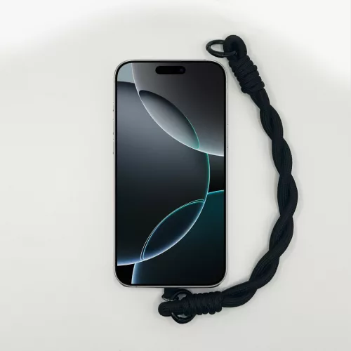 Egyszínű Fonott Fekete Rövid Telefonpánt Csuklóra