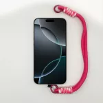 Magenta Rövid Telefonpánt Csuklóra Rózsaszín-Fehér Díszítéssel