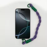 Lila és Smaragdzöld Fonott Rövid Telefonpánt Csuklóra