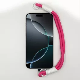 Magenta és Fehér Rövid Telefonpánt Csuklóra