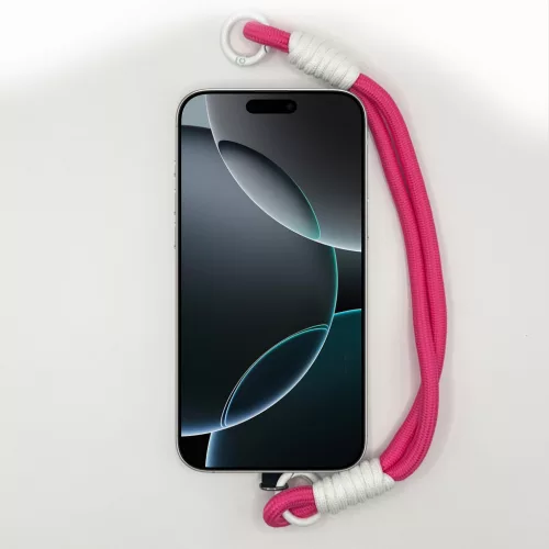 Magenta és Fehér Rövid Telefonpánt Csuklóra