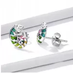 Színpompás Kaméleon Ezüst Fülbevaló