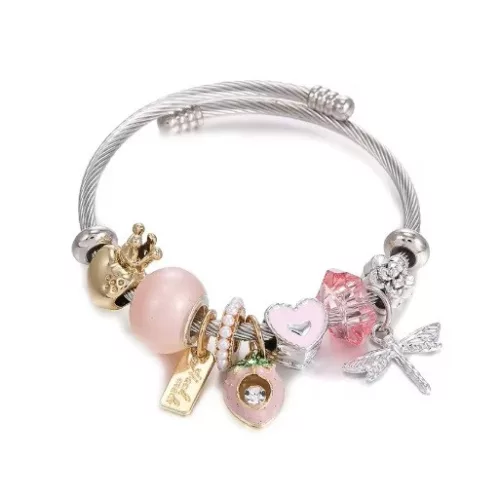 Éjféli Álom Bizsu Charmos Karkötő Kék Holddal és Csillagokkal