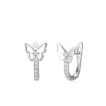 Pillangó díszes apró köves ezüst fülbevaló