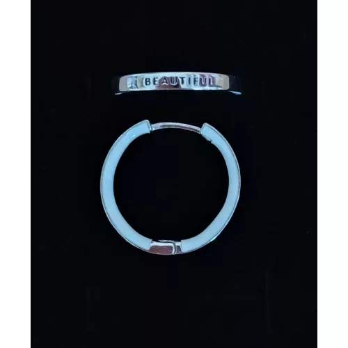 Beautiful feliratos karika ezüst fülbevaló