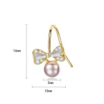 Arany tónusú masnis gyöngyös ezüst fülbevaló